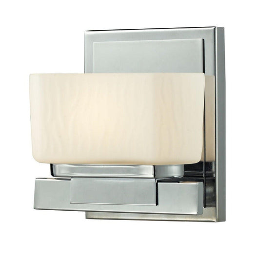 Z-Lite Gaia 6" 1-Light LED Chrome Vanity Light With Matte Opal Glass Shade