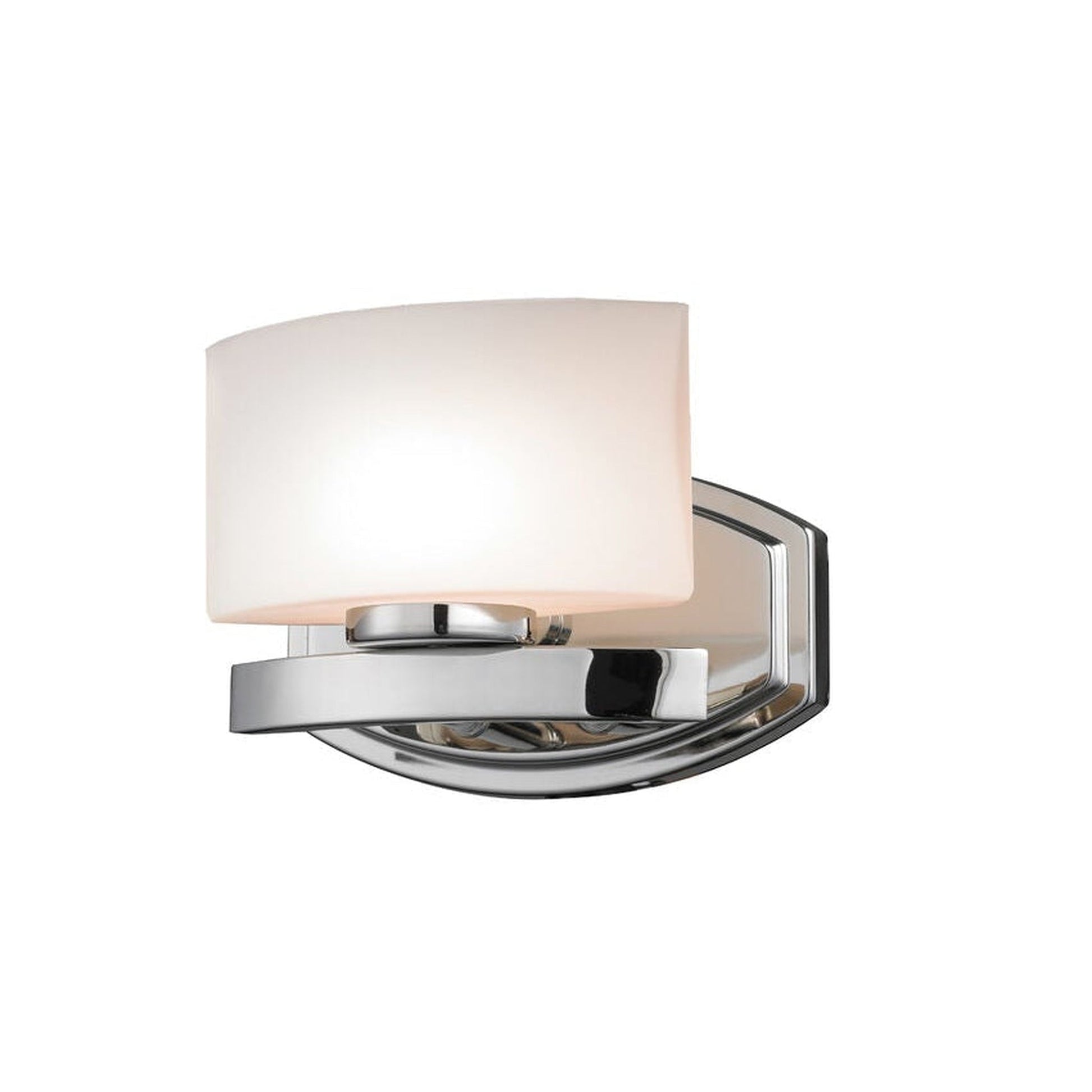 Z-Lite Galati 8" 1-Light Chrome Vanity Light With Matte Opal Shade