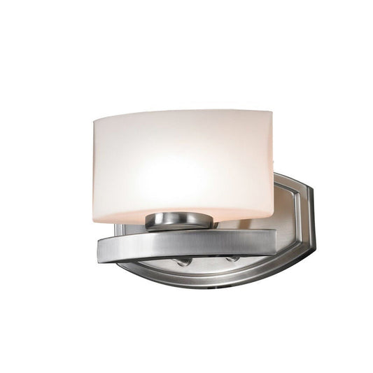 Z-Lite Galati 8" 1-Light LED Brushed Nickel Vanity Light With Matte Opal Shade