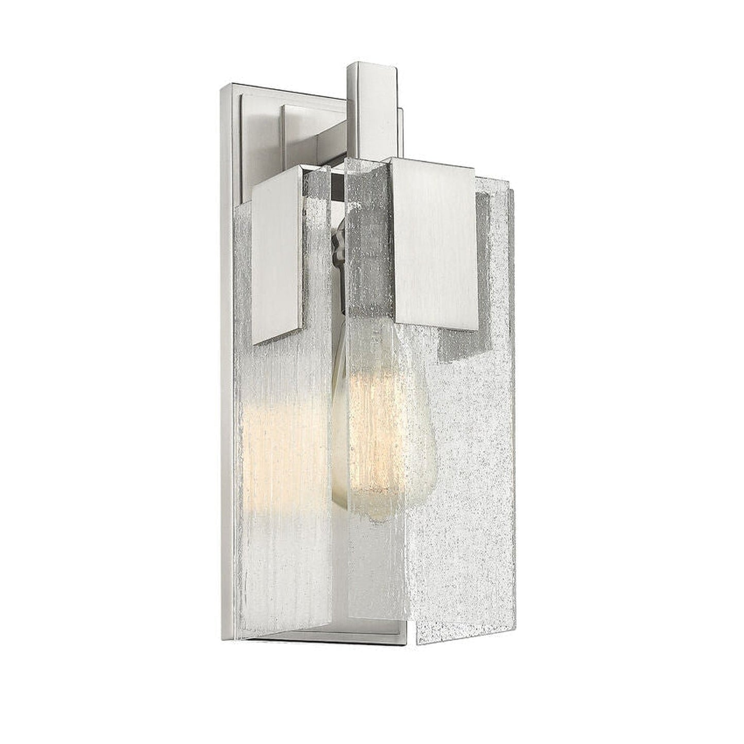 Z-Lite Gantt 5" 1-Light Brushed Nickel Wall Sconce With Seedy Glass Shade