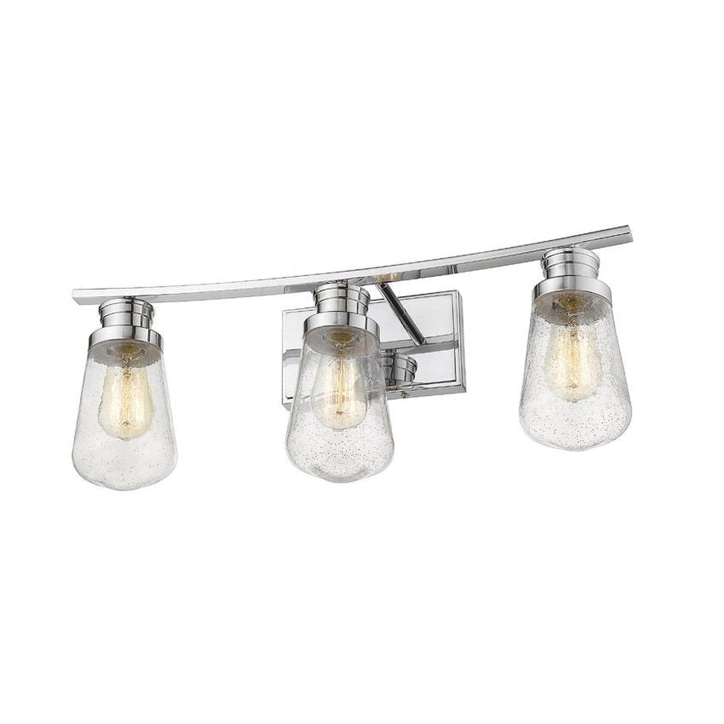 Z-Lite Gaspar 24" 3-Light Chrome Vanity Light With Clear Seedy Glass Shade