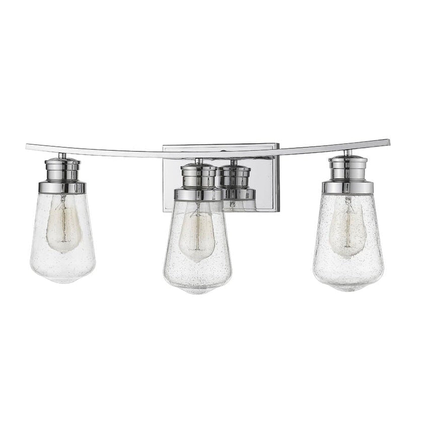 Z-Lite Gaspar 24" 3-Light Chrome Vanity Light With Clear Seedy Glass Shade