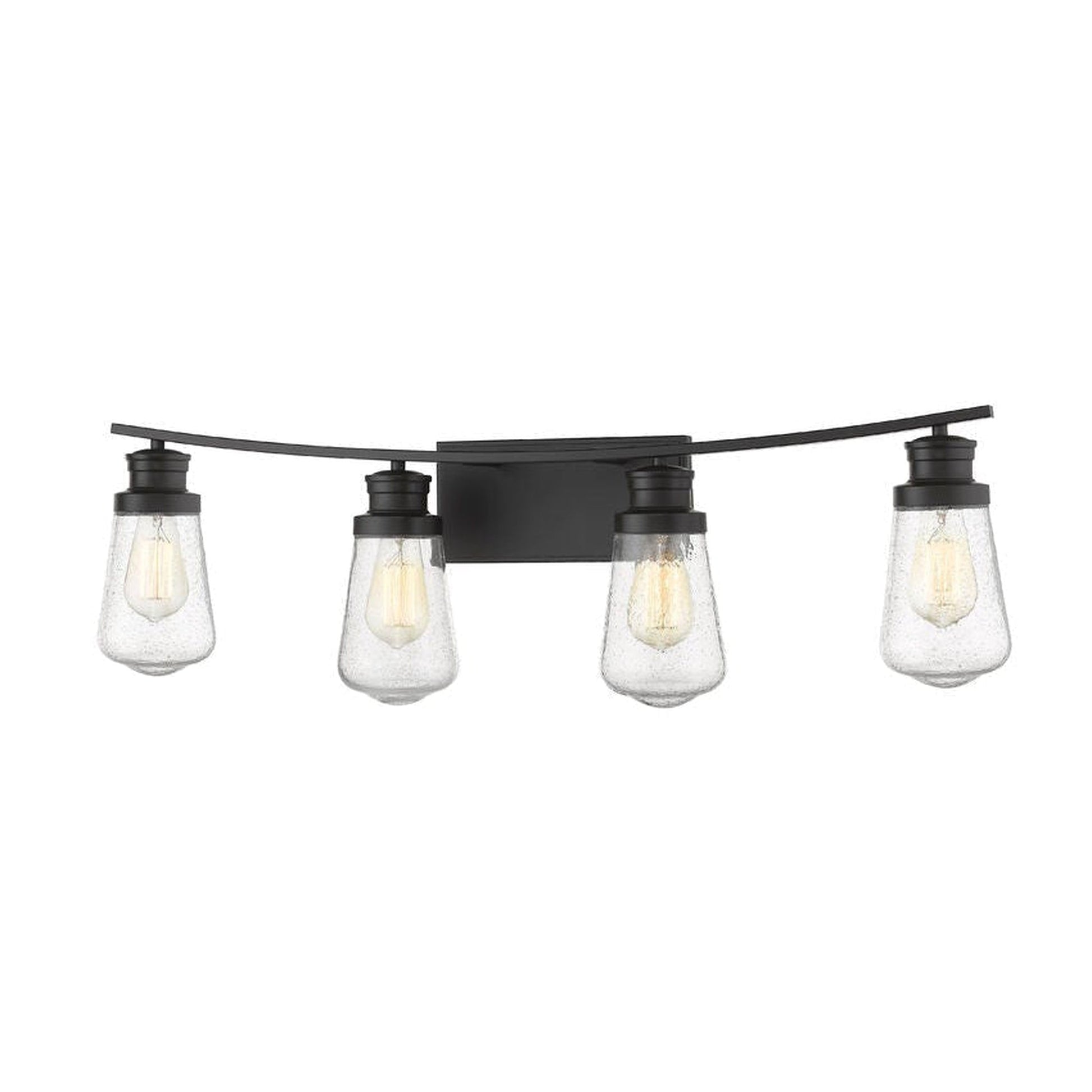 Z-Lite Gaspar 33" 4-Light Bronze Vanity Light With Clear Seedy Glass Shade