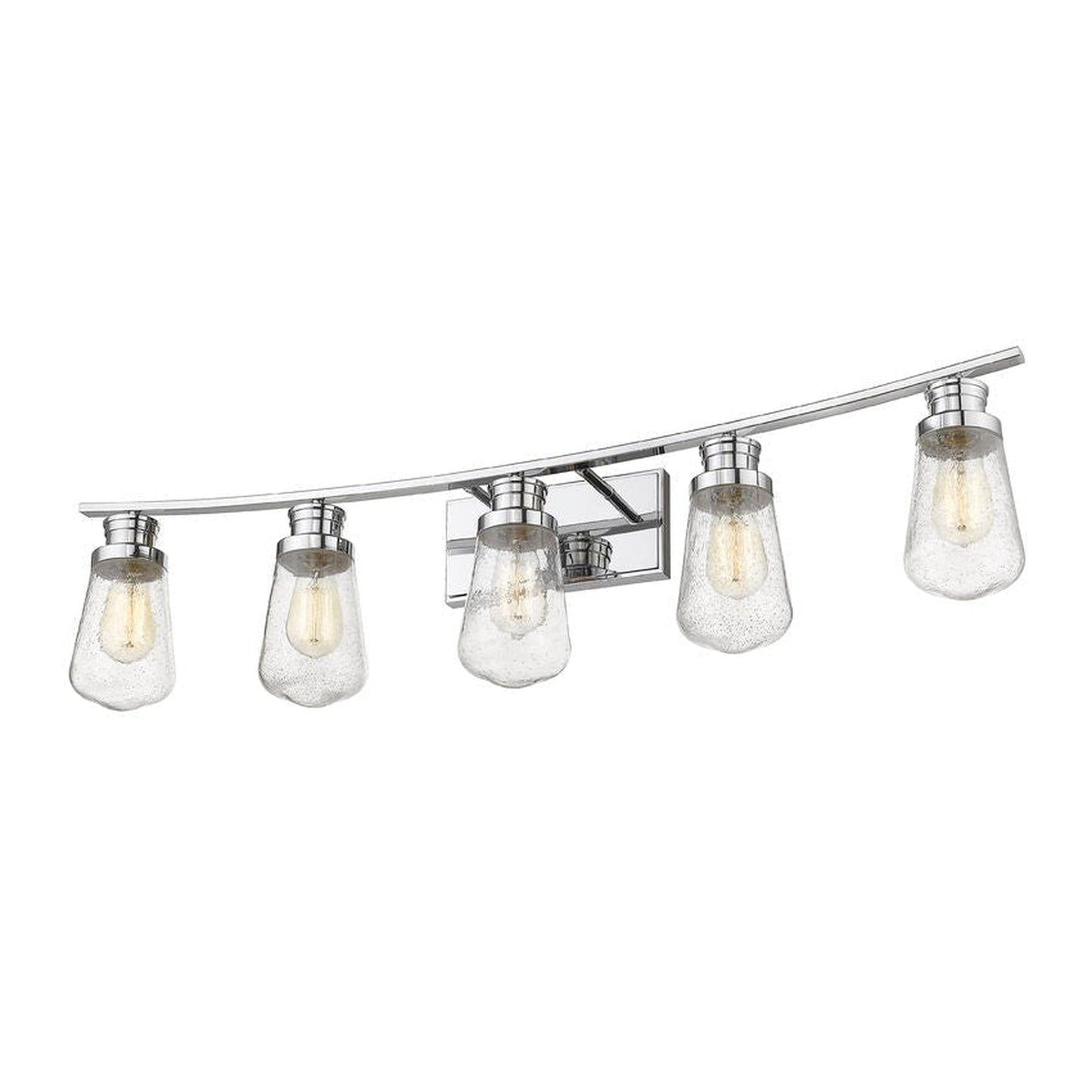 Z-Lite Gaspar 40" 5-Light Chrome Vanity Light With Clear Seedy Glass Shade