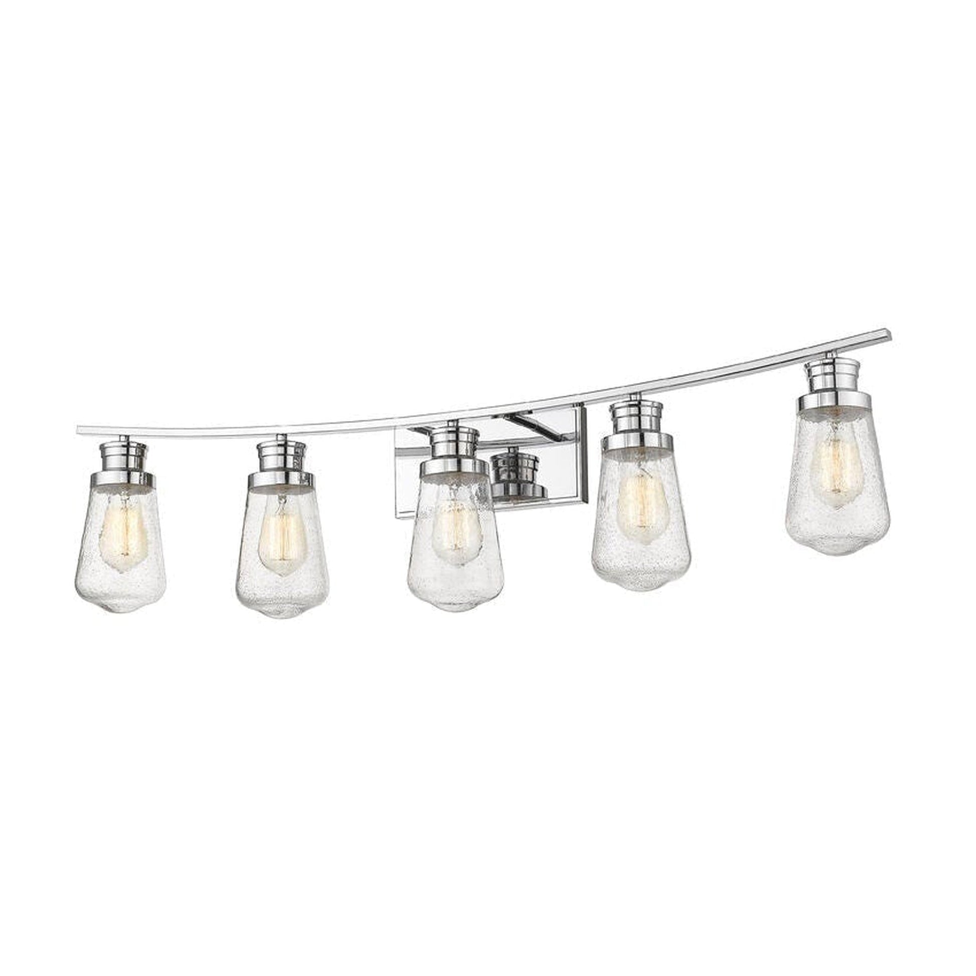 Z-Lite Gaspar 40" 5-Light Chrome Vanity Light With Clear Seedy Glass Shade