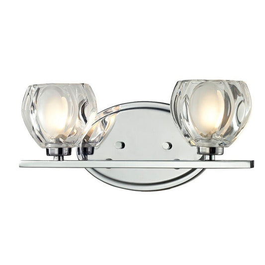 Z-Lite Hale 13" 2-Light Chrome Vanity Light With Clear Frosted Glass Shade