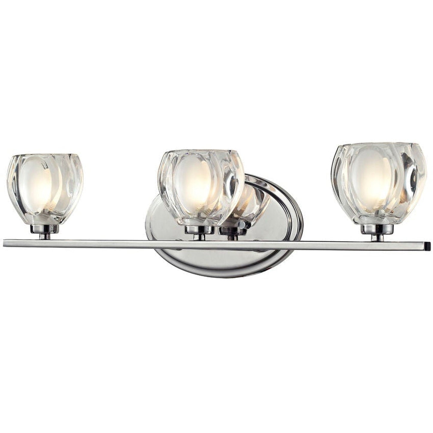 Z-Lite Hale 21" 3-Light Chrome Vanity Light With Clear Frosted Glass Shade