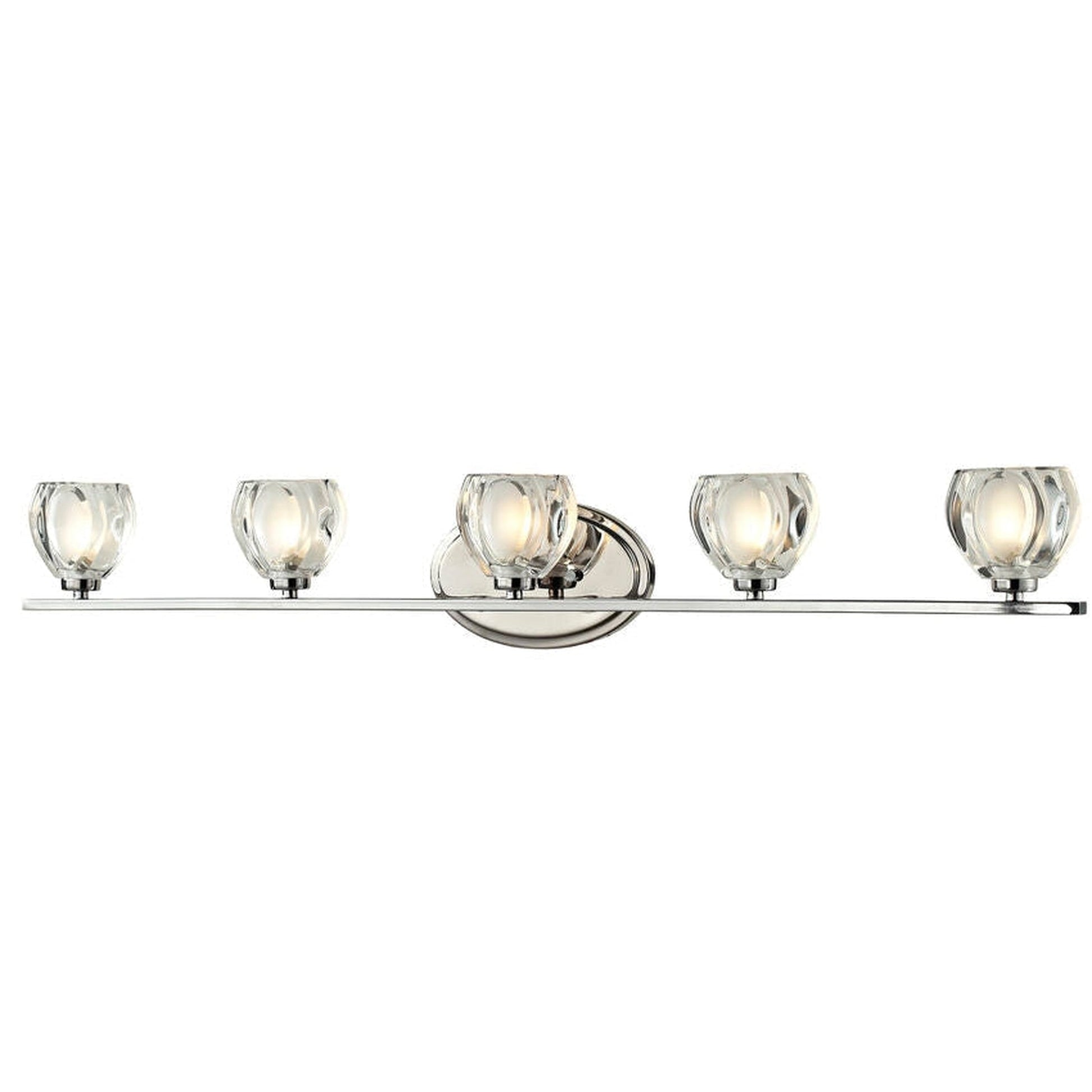 Z-Lite Hale 38" 5-Light Chrome Vanity Light With Clear Frosted Glass Shade