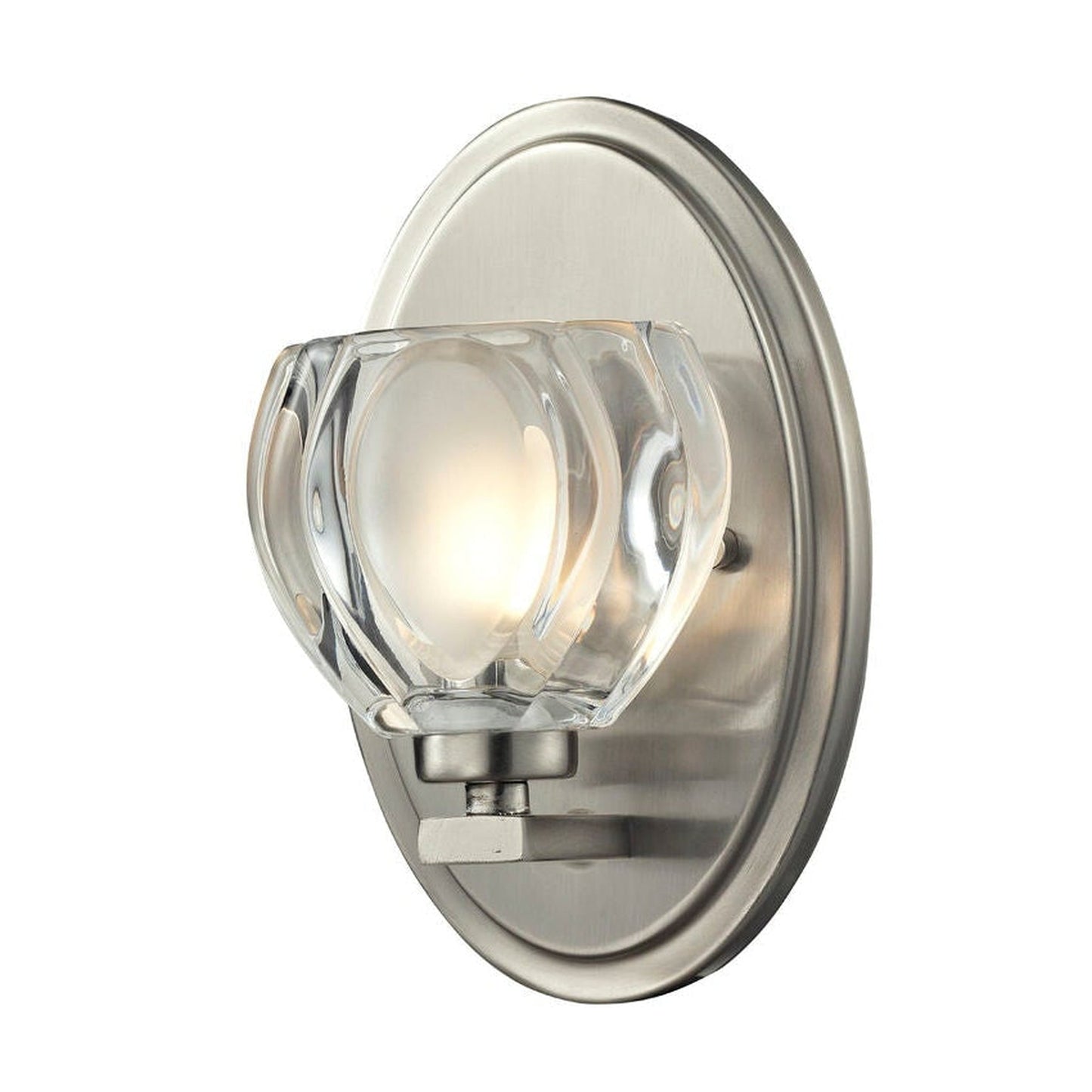 Z-Lite Hale 5" 1-Light Brushed Nickel Vanity Light With Clear Frosted Glass Shade