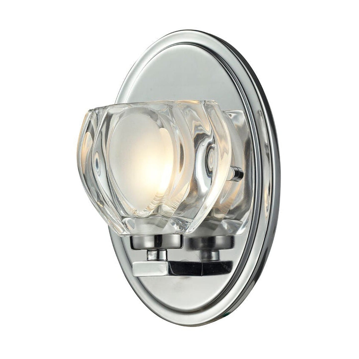 Z-Lite Hale 5" 1-Light Chrome Vanity Light With Clear Frosted Glass Shade
