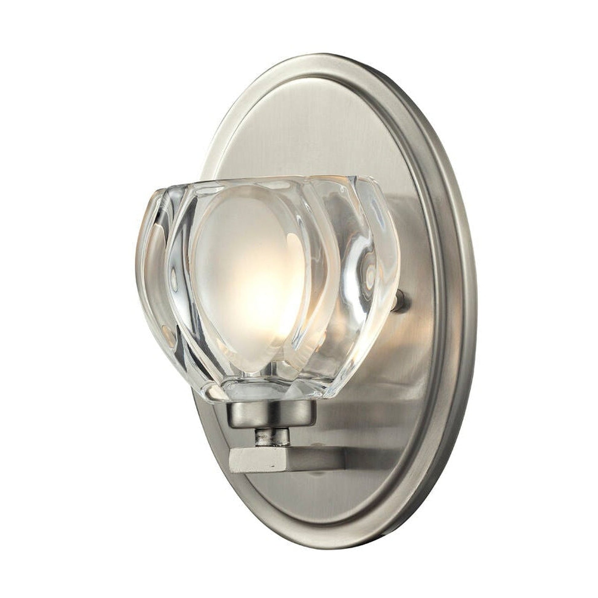 Z-Lite Hale 5" 1-Light LED Brushed Nickel Vanity Light With Clear Frosted Glass Shade