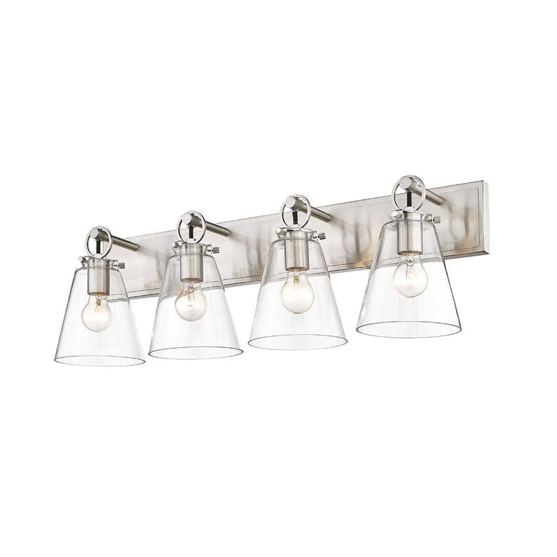 Z-Lite Harper 31" 4-Light Brushed Nickel Vanity Light With Clear Glass Shade