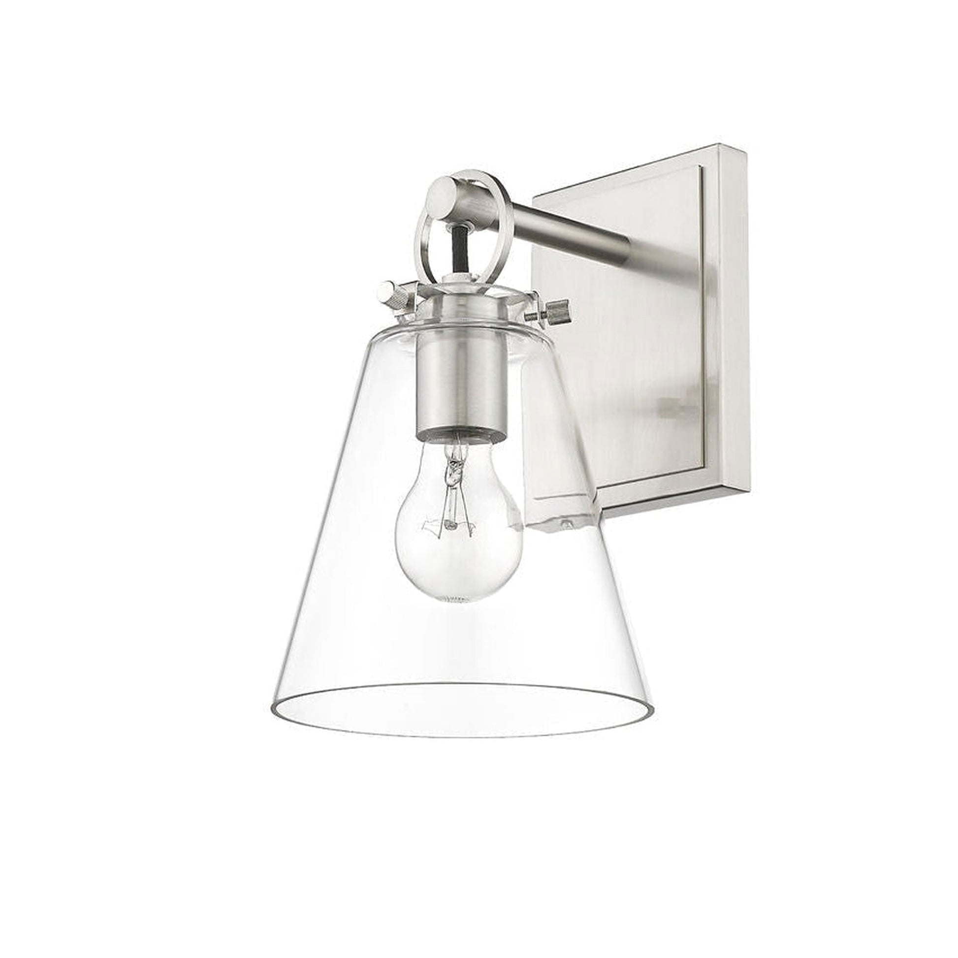 Z-Lite Harper 7" 1-Light Brushed Nickel Wall Sconce With Clear Glass Shade