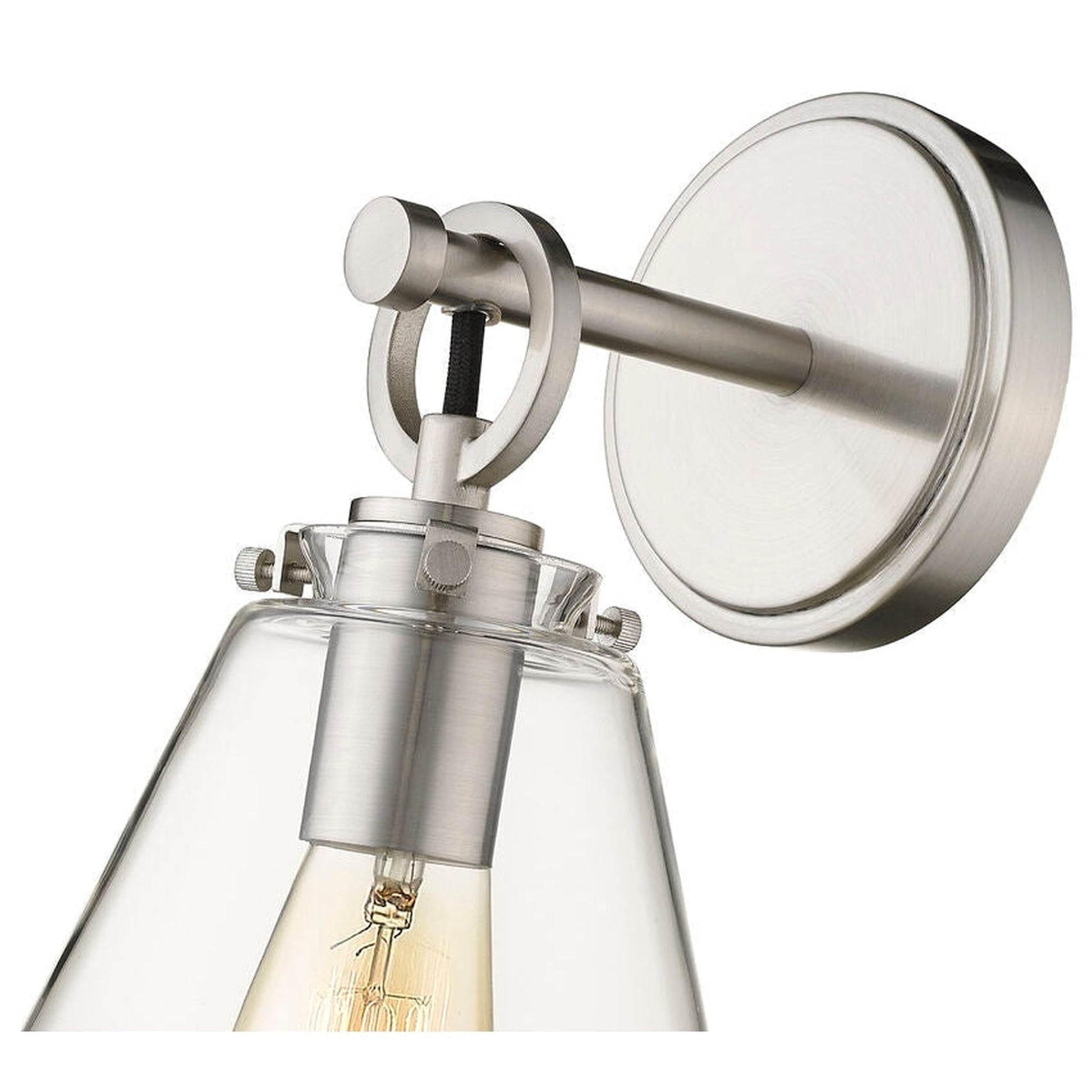 Z-Lite Harper 8" 1-Light Brushed Nickel Wall Sconce With Clear Glass Shade