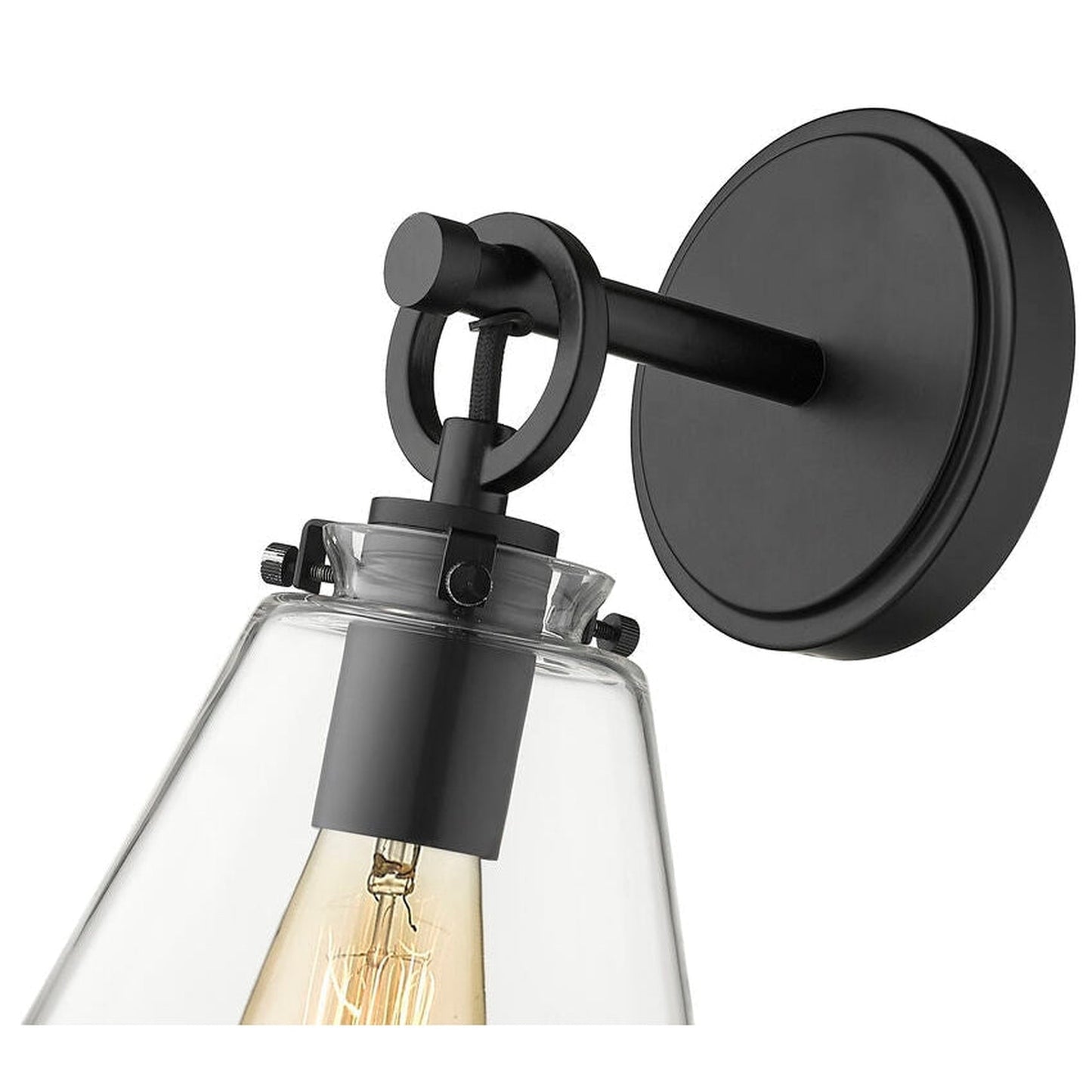 Z-Lite Harper 8" 1-Light Matte Black Wall Sconce With Clear Glass Shade