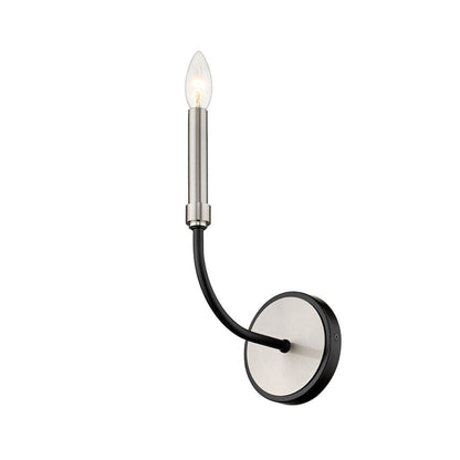 Z-Lite Haylie 5" 1-Light Matte Black and Brushed Nickel Wall Sconce