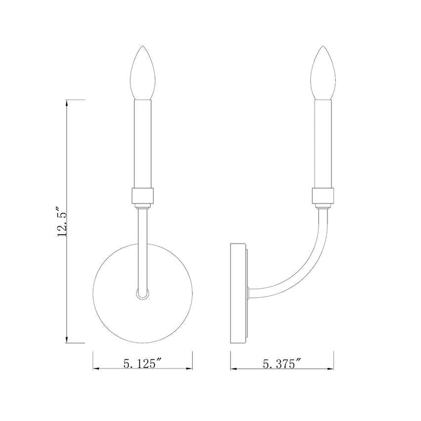 Z-Lite Haylie 5" 1-Light Matte Black and Brushed Nickel Wall Sconce