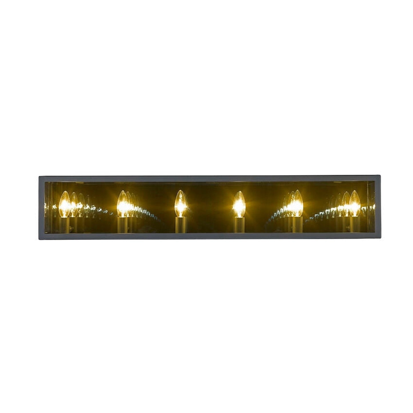 Z-Lite Infinity 36" 6-Light Misty Charcoal Vanity Light With Smoke Mirror Glass Shade