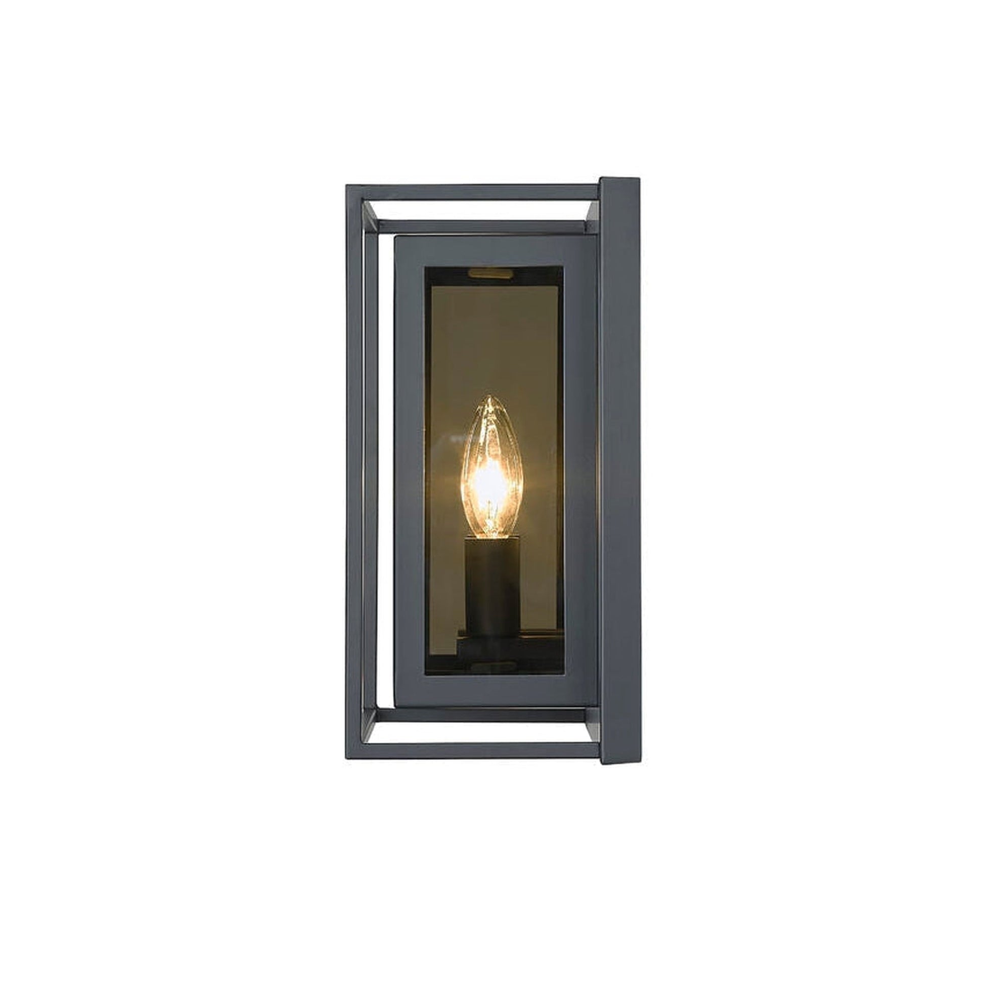 Z-Lite Infinity 8" 2-Light Misty Charcoal Wall Sconce With Smoke Mirror Glass Shade