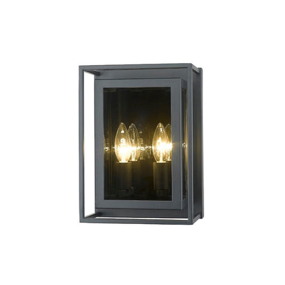 Z-Lite Infinity 8" 2-Light Misty Charcoal Wall Sconce With Smoke Mirror Glass Shade