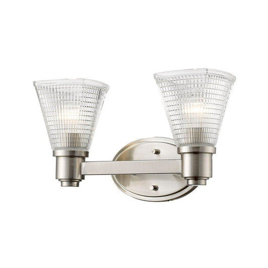 Z-Lite Intrepid 16" 2-Light Brushed Nickel Vanity Light With Clear Glass Shade