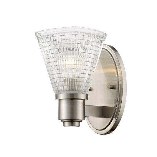 Z-Lite Intrepid 5" 1-Light Brushed Nickel Wall Sconce With Clear Glass Shade