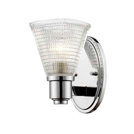 Z-Lite Intrepid 5" 1-Light Chrome Wall Sconce With Clear Glass Shade
