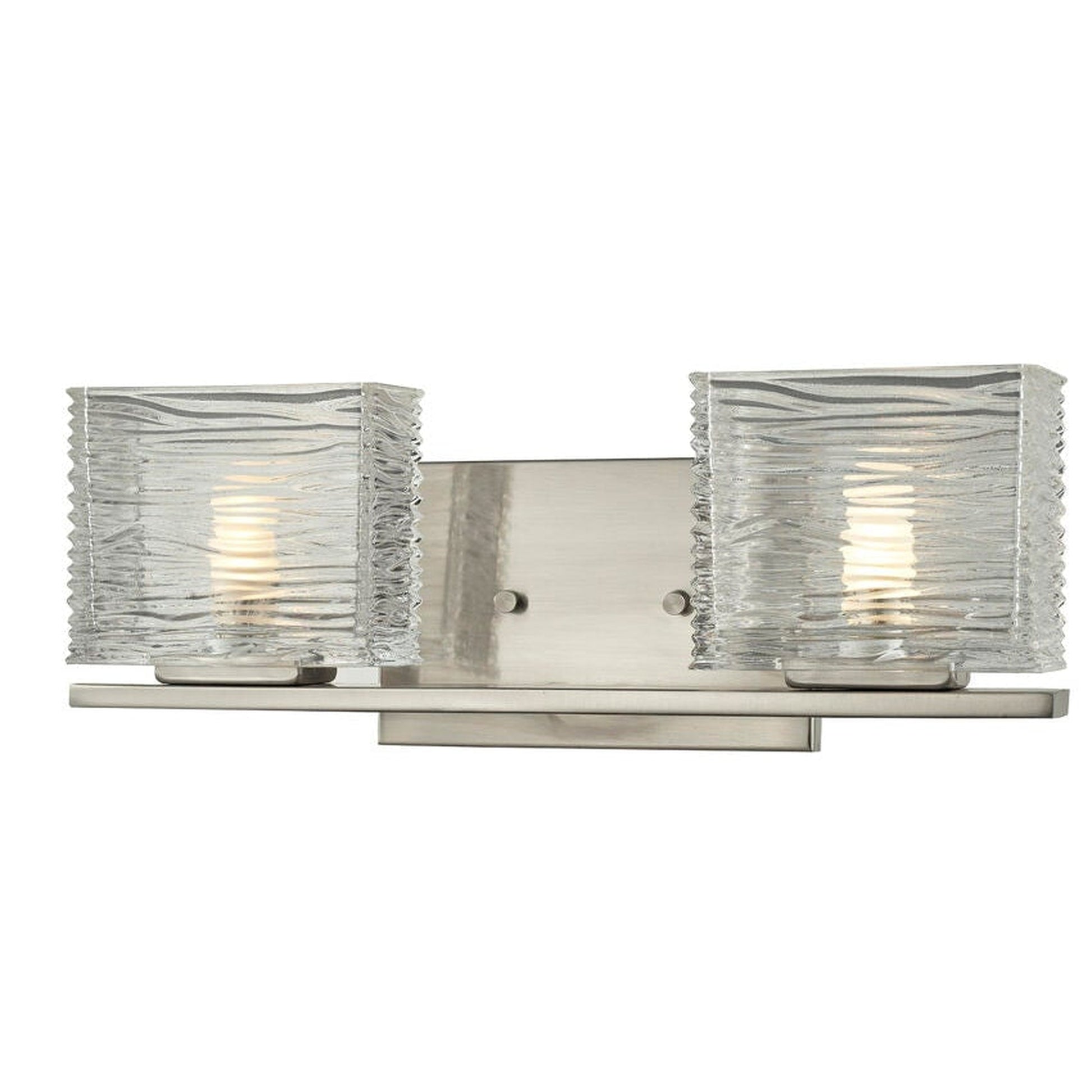 Z-Lite Jaol 15" 2-Light Clear Glass Shade Vanity Light With Brushed Nickel Frame Finish