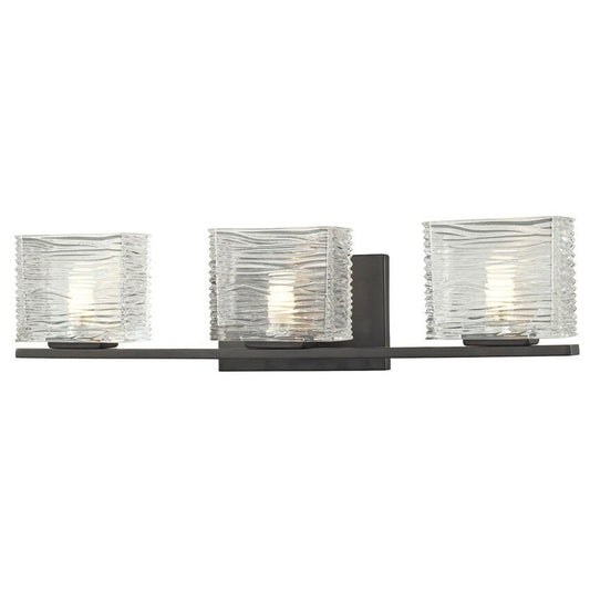 Z-Lite Jaol 22" 3-Light LED Clear Glass Shade Vanity Light With Bronze Frame Finish