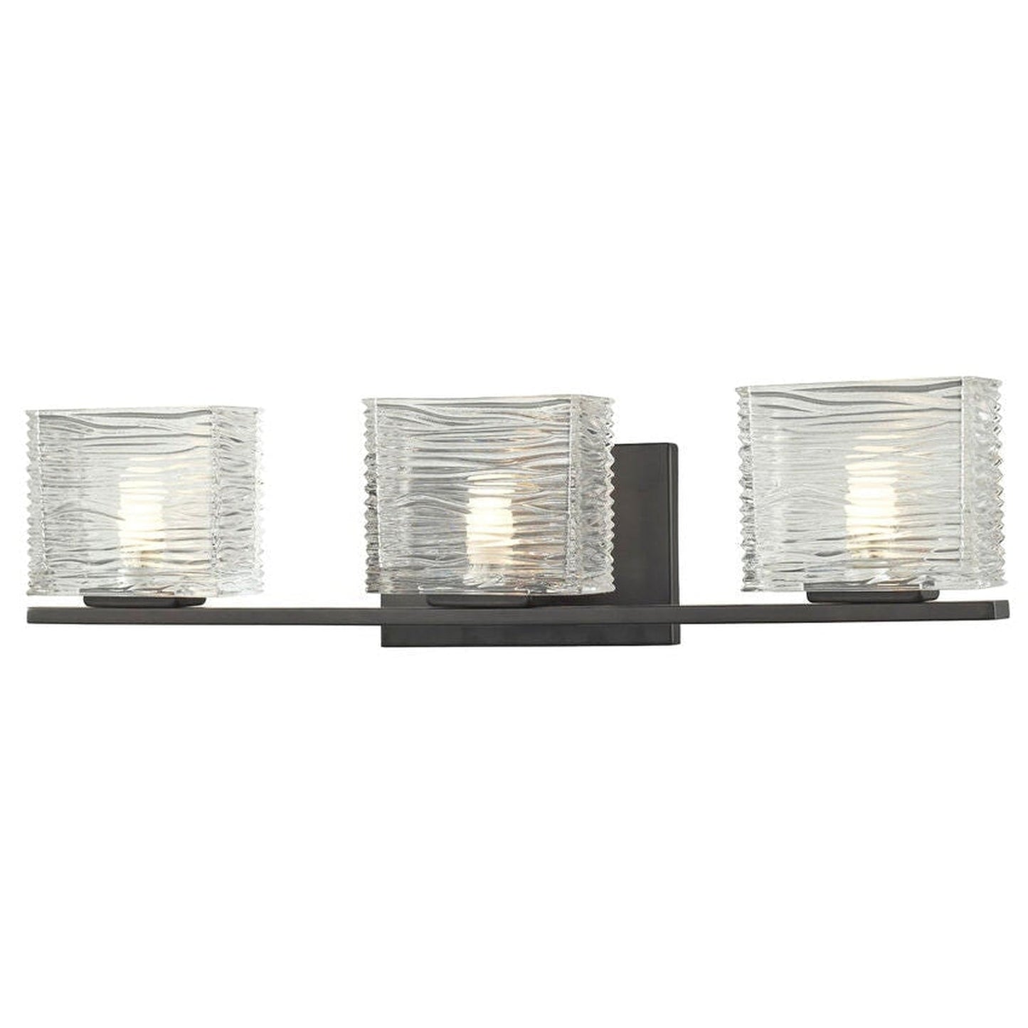 Z-Lite Jaol 23" 3-Light Clear Glass Shade Vanity Light With Bronze Frame Finish