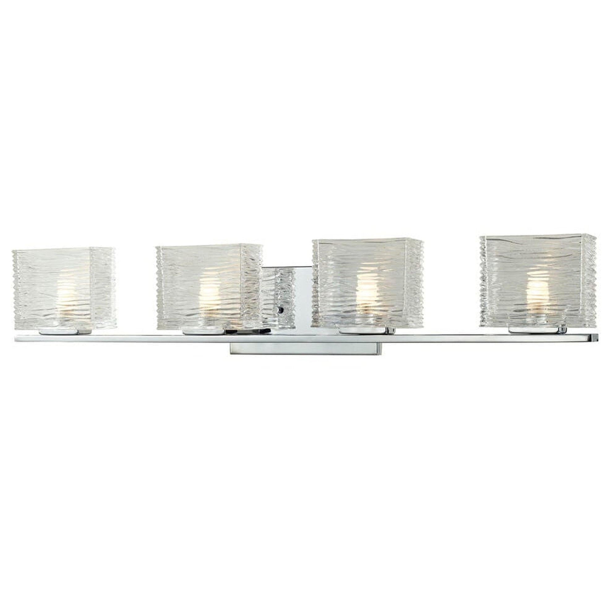 Z-Lite Jaol 31" 4-Light Chrome Vanity Light With Clear Glass Shade