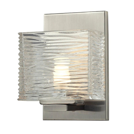 Z-Lite Jaol 5" 1-Light Brushed Nickel Vanity Light With Clear Glass Shade