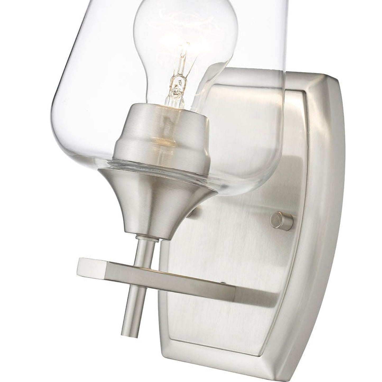 Z-Lite Joliet 5" 1-Light Brushed Nickel Wall Sconce With Clear Glass Shade
