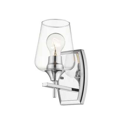 Z-Lite Joliet 5" 1-Light Chrome Wall Sconce With Clear Glass Shade