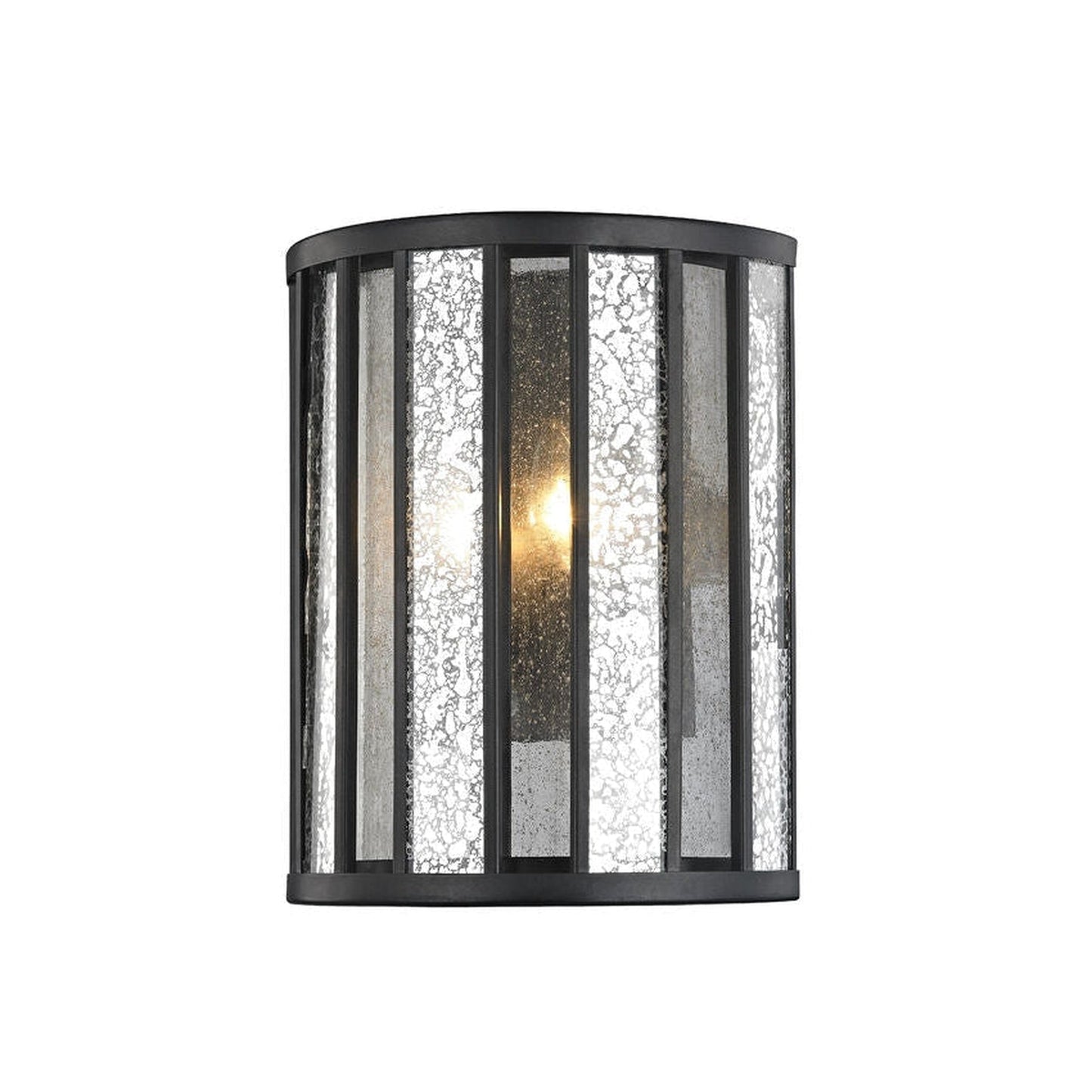 Z-Lite Juturna 4" 2-Light Bronze Wall Sconce With Silver Mercury and Clear Seedy Glass Shade