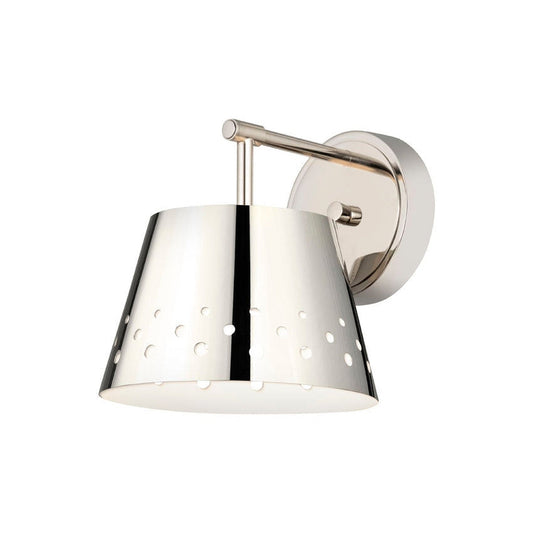Z-Lite Katie 8" 1-Light Polished Nickel Wall Sconce With Iron Polished Nickel Shade
