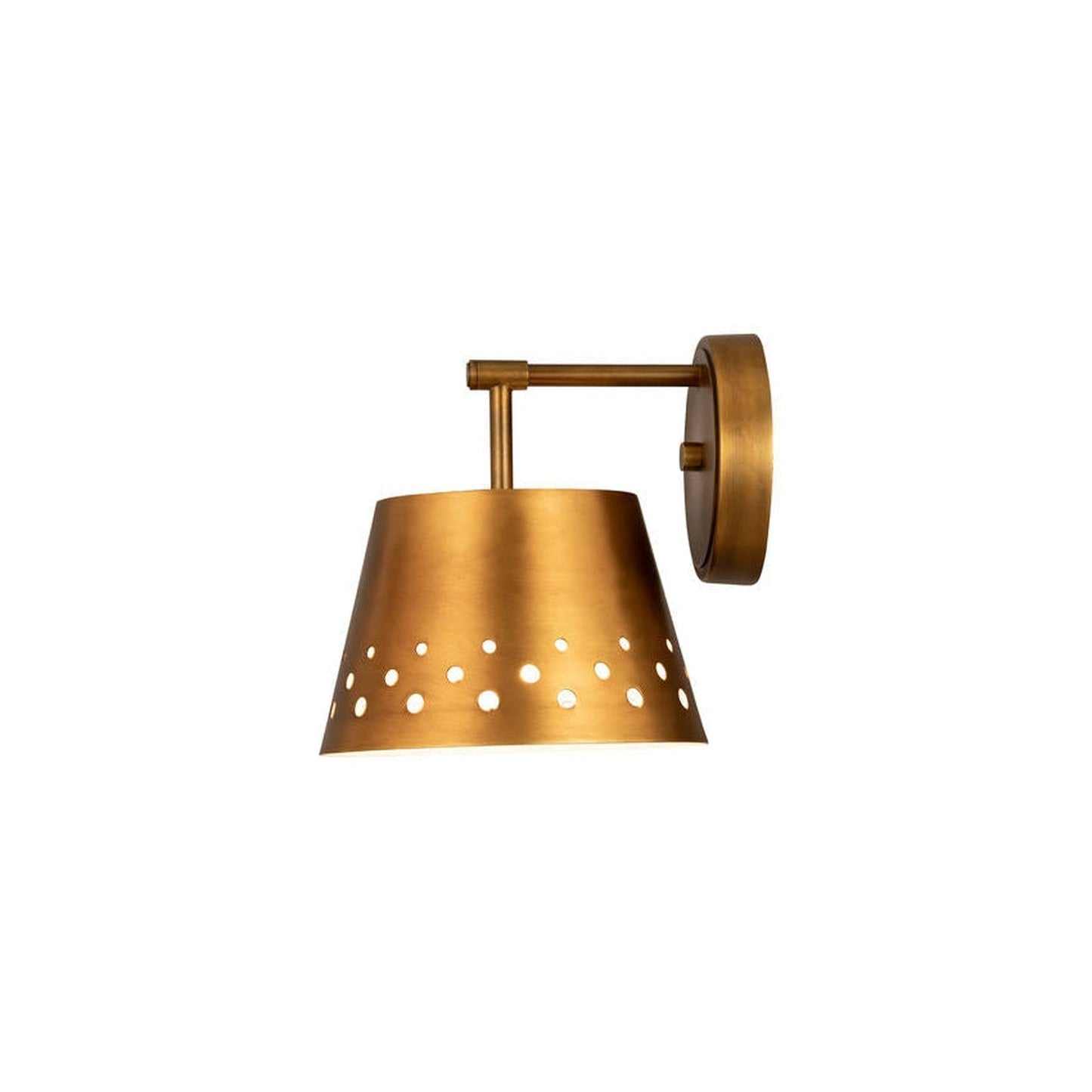 Z-Lite Katie 8" 1-Light Rubbed Brass Wall Sconce With Iron Rubbed Brass Shade
