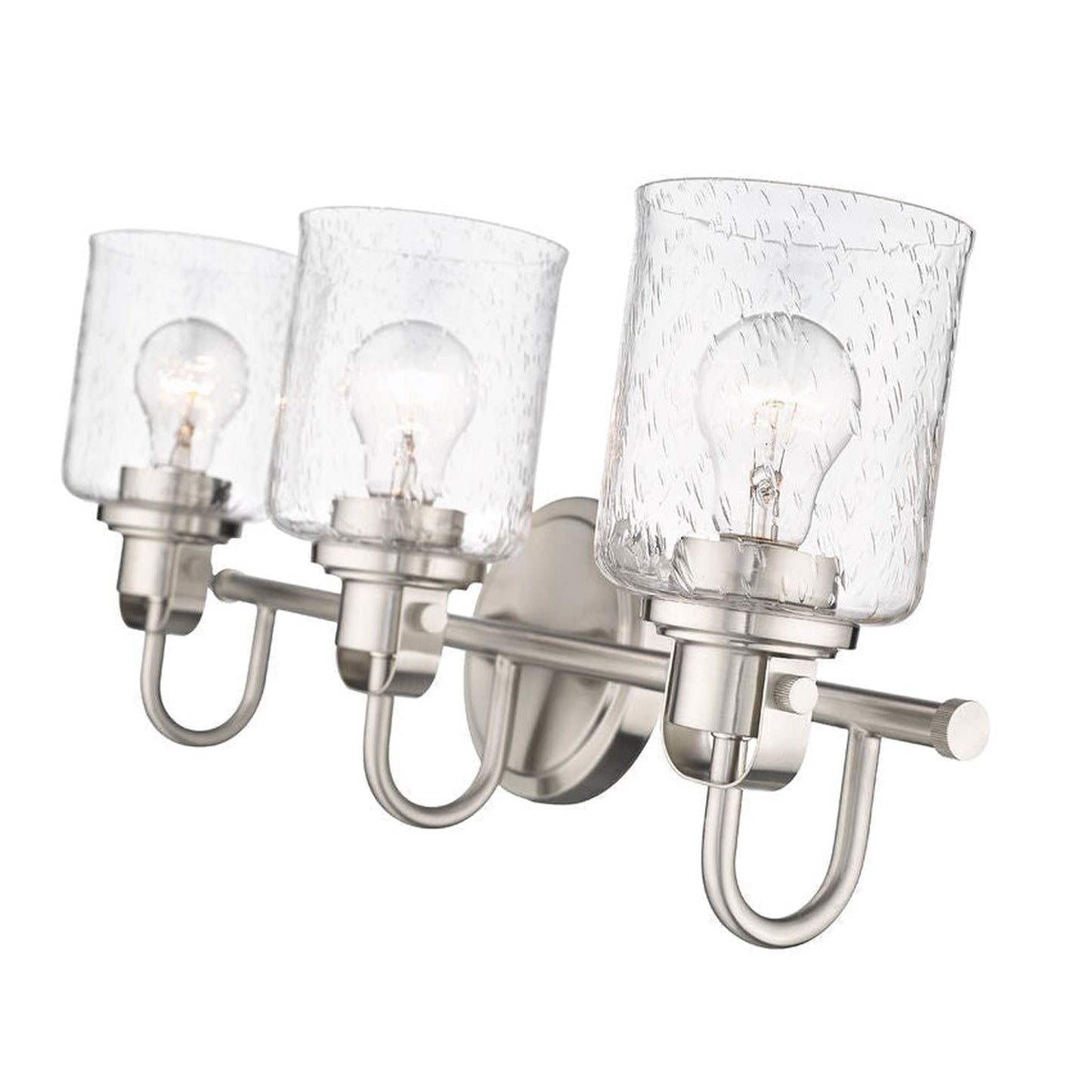 Z-Lite Kinsley 22" 3-Light Brushed Nickel Vanity Light With Clear Seeded Glass Shade