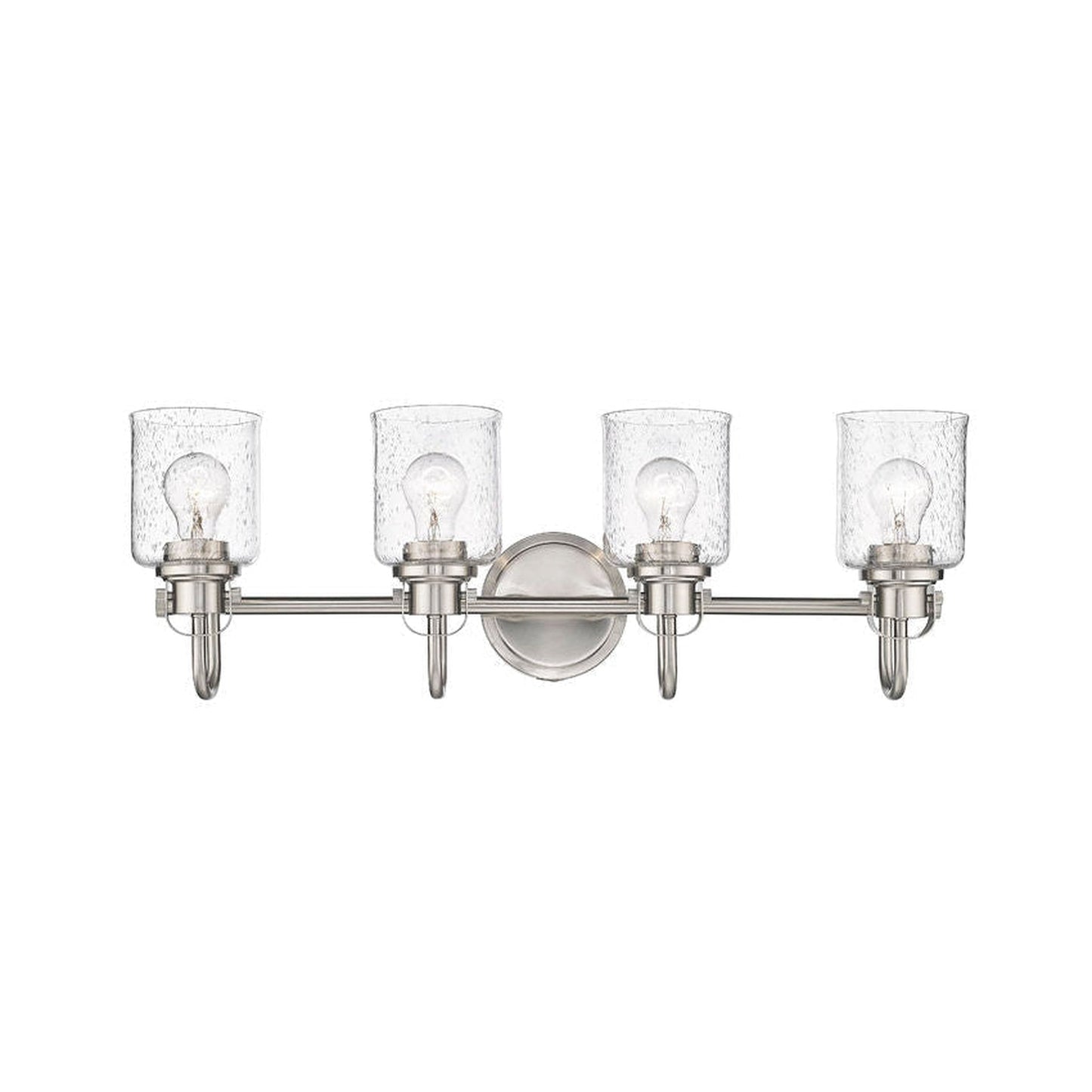 Z-Lite Kinsley 28" 4-Light Brushed Nickel Vanity Light With Clear Seeded Glass Shade