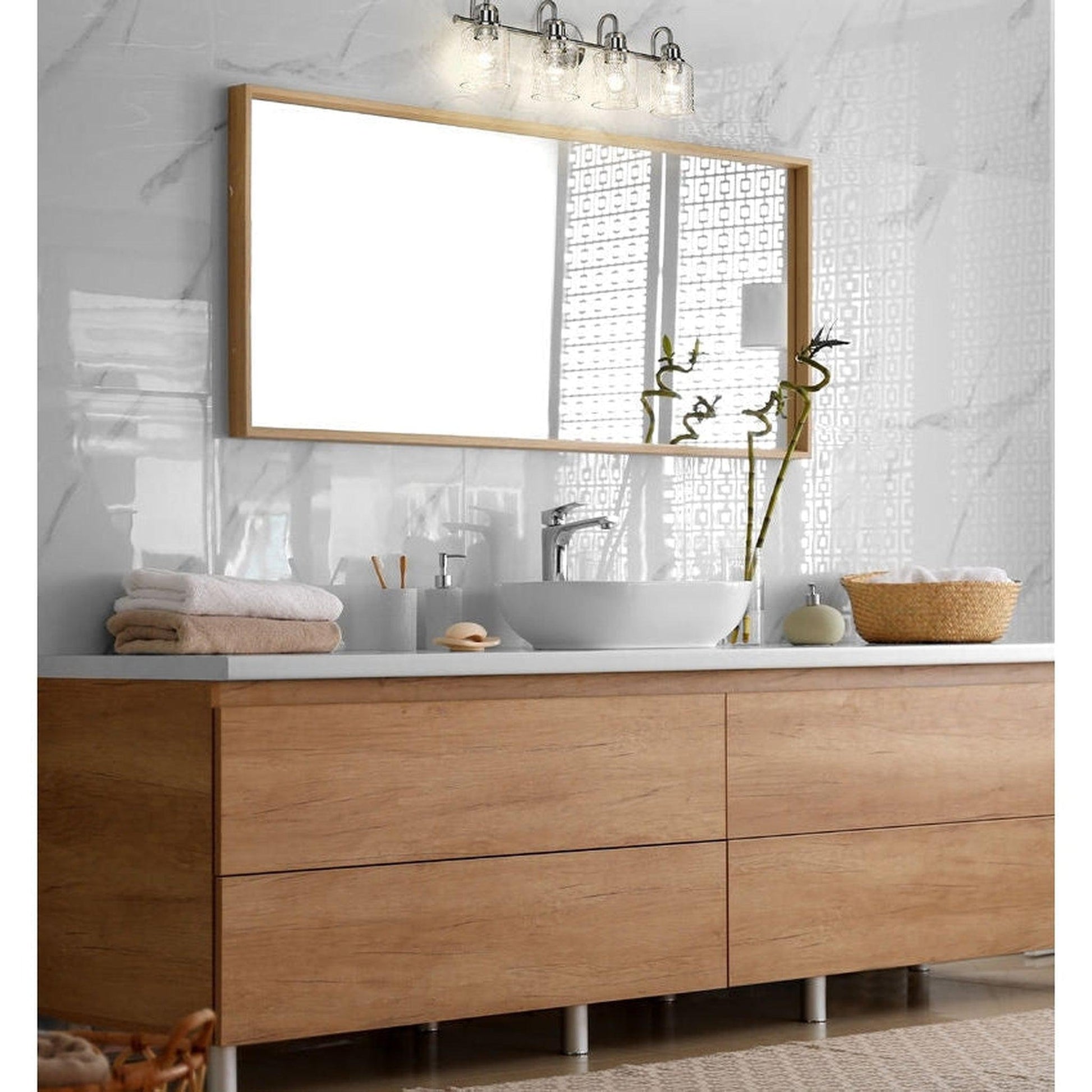 Z-Lite Kinsley 28" 4-Light Brushed Nickel Vanity Light With Clear Seeded Glass Shade