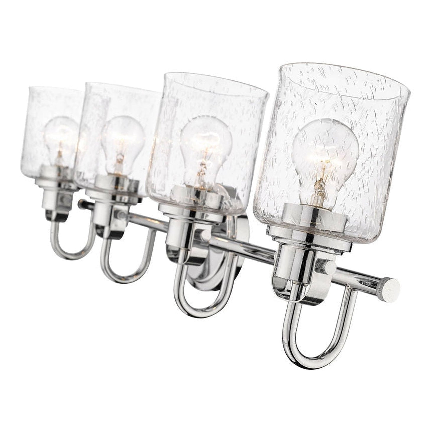 Z-Lite Kinsley 28" 4-Light Chrome Vanity Light With Clear Seeded Glass Shade