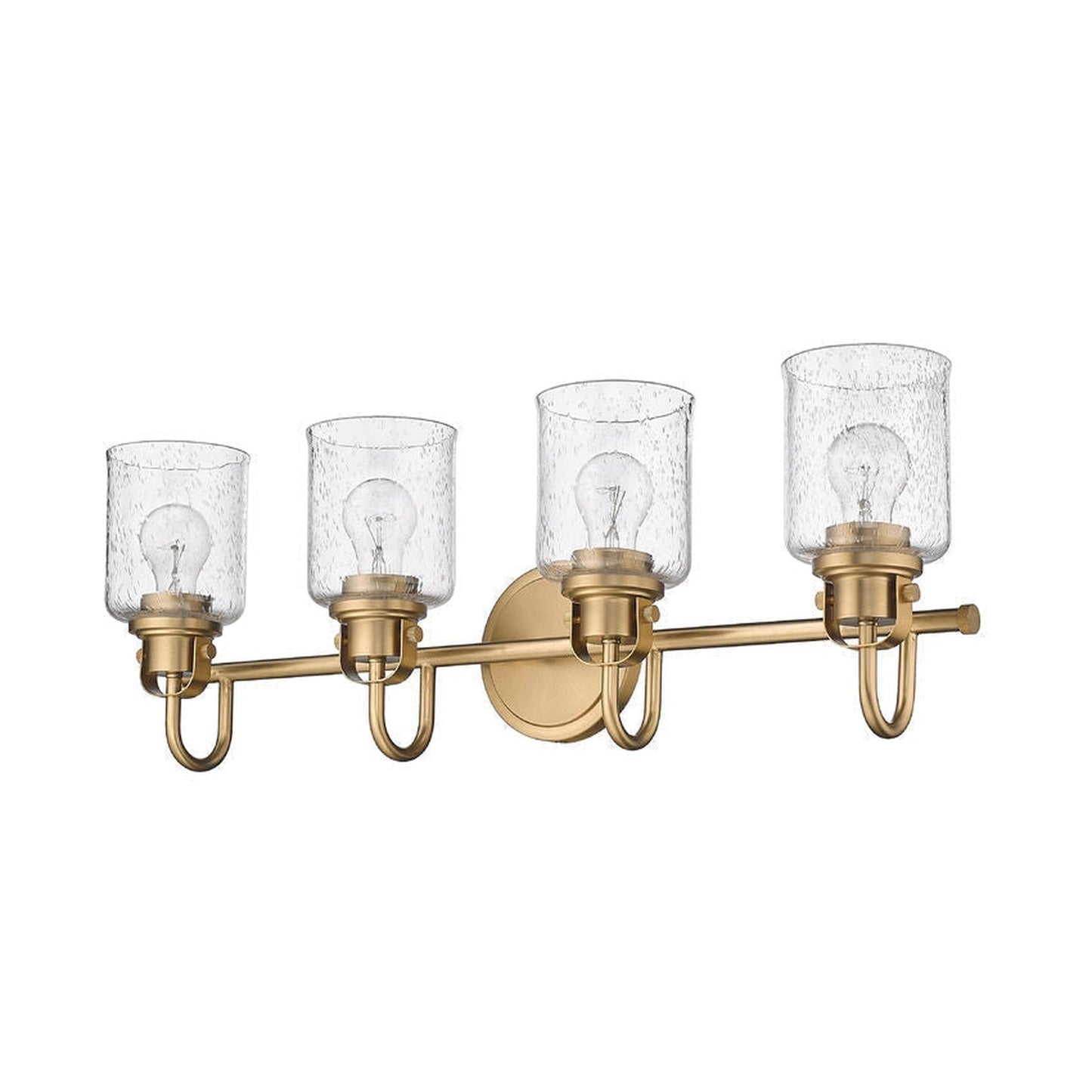 Z-Lite Kinsley 28" 4-Light Heirloom Gold Vanity Light With Clear Seeded Glass Shade