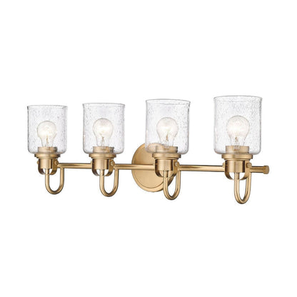 Z-Lite Kinsley 28" 4-Light Heirloom Gold Vanity Light With Clear Seeded Glass Shade