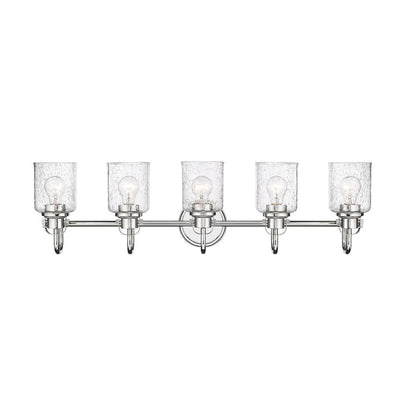 Z-Lite Kinsley 35" 5-Light Chrome Vanity Light With Clear Seeded Glass Shade