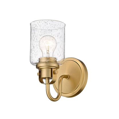 Z-Lite Kinsley 5" 1-Light Heirloom Gold Wall Sconce With Clear Seeded Glass Shade
