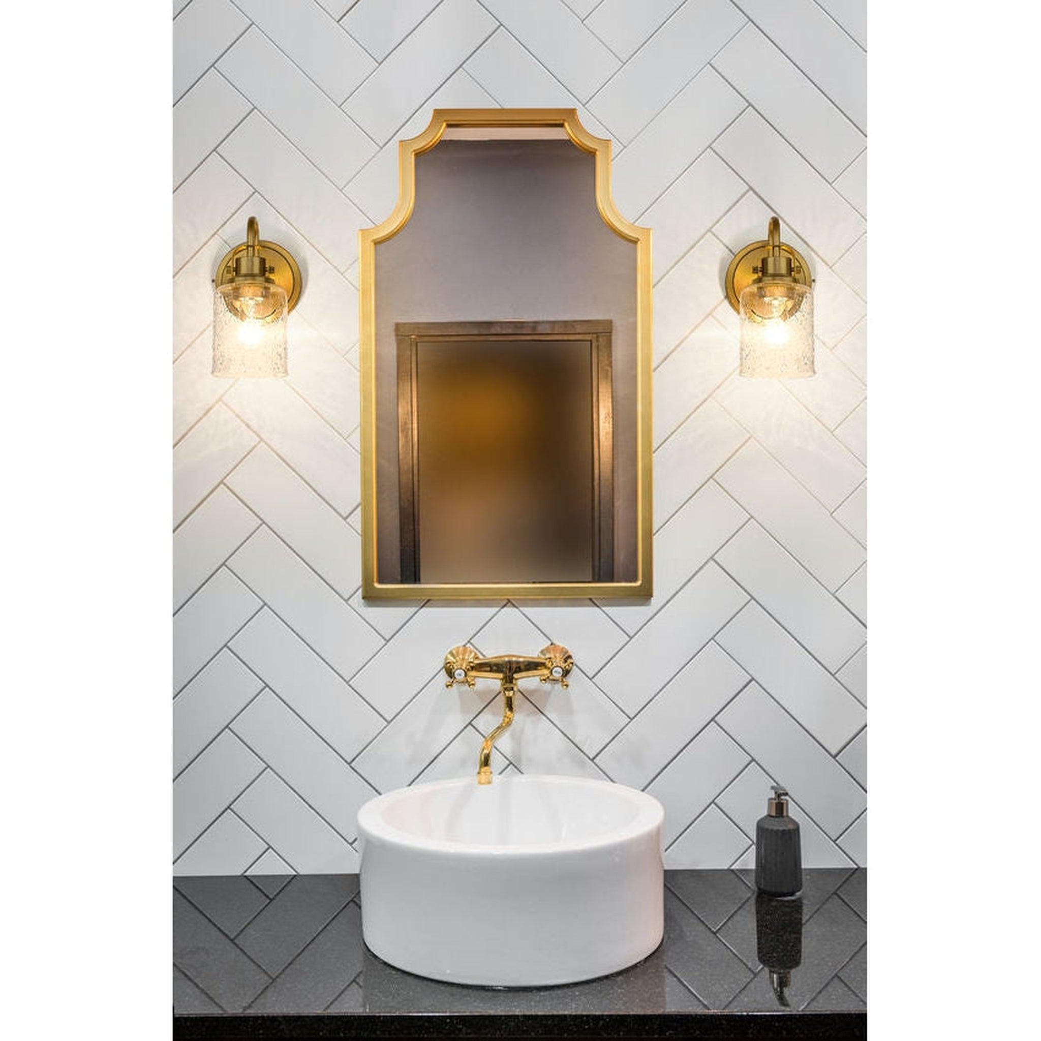 Gold bathroom outlet wall sconce