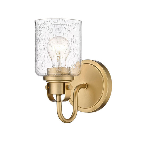 Z-Lite Kinsley 5" 1-Light Heirloom Gold Wall Sconce With Clear Seeded Glass Shade