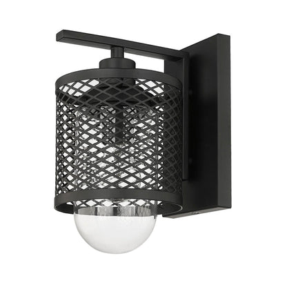 Z-Lite Kipton 6" 1-Light Matte Black Wall Sconce With Clear Glass Shade