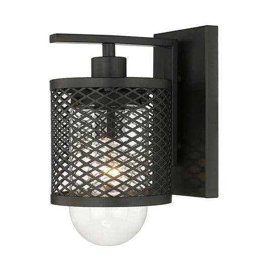 Z-Lite Kipton 6" 1-Light Matte Black Wall Sconce With Clear Glass Shade