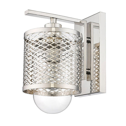 Z-Lite Kipton 6" 1-Light Polished Nickel Wall Sconce With Clear Glass Shade